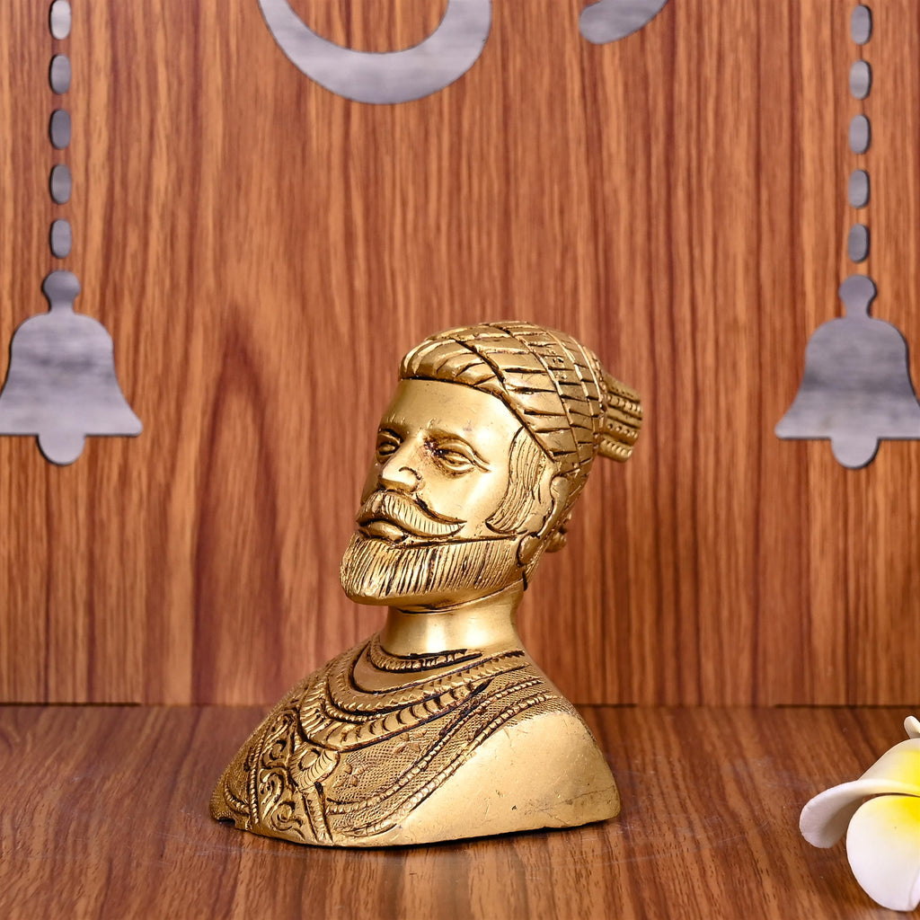 Brass Chatrapati Shivaji Maharaj Bust (3.5 ) Vedansh Craft