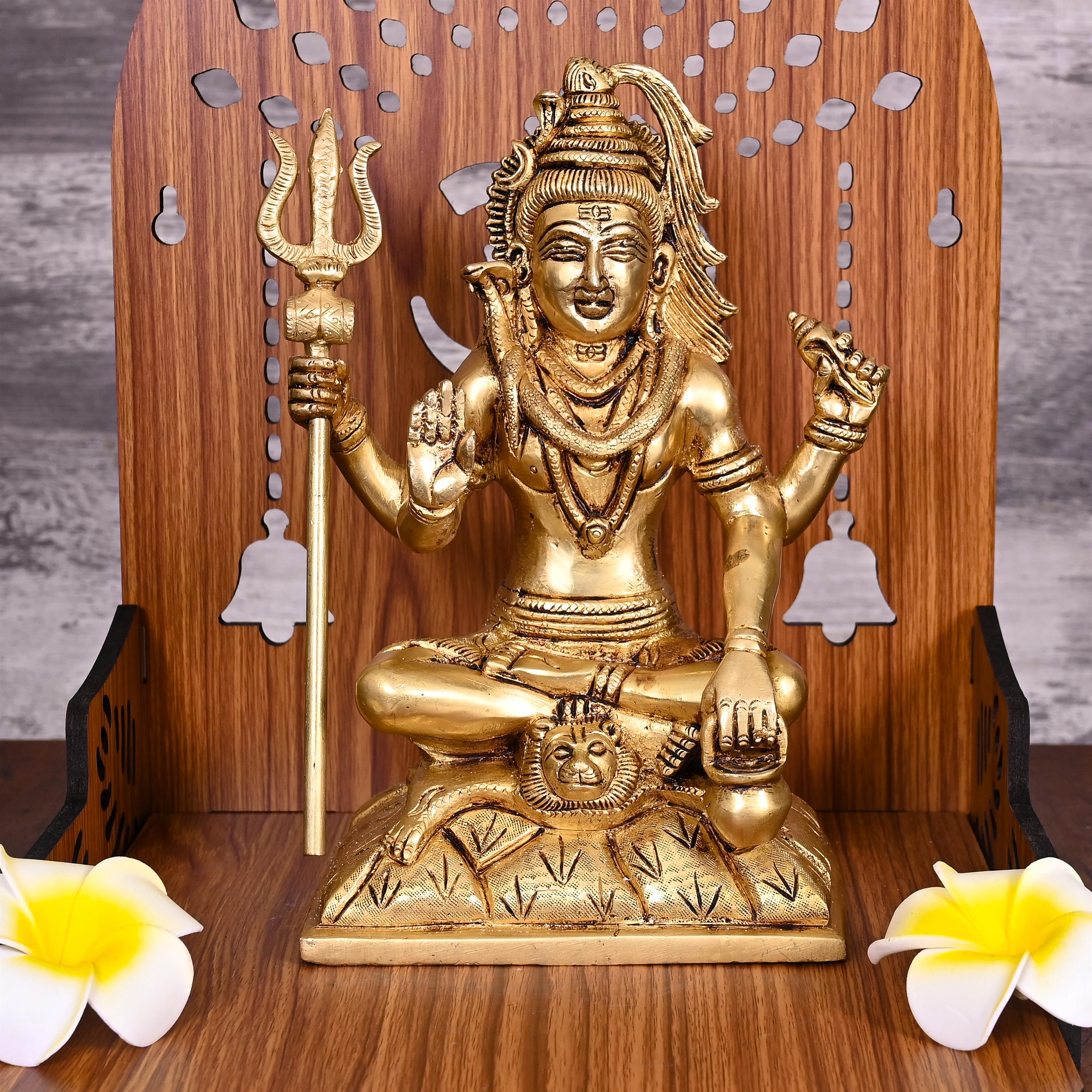 Brass Sitting Lord Shiva Idol Statue (8.5 Inch) Vedansh Craft