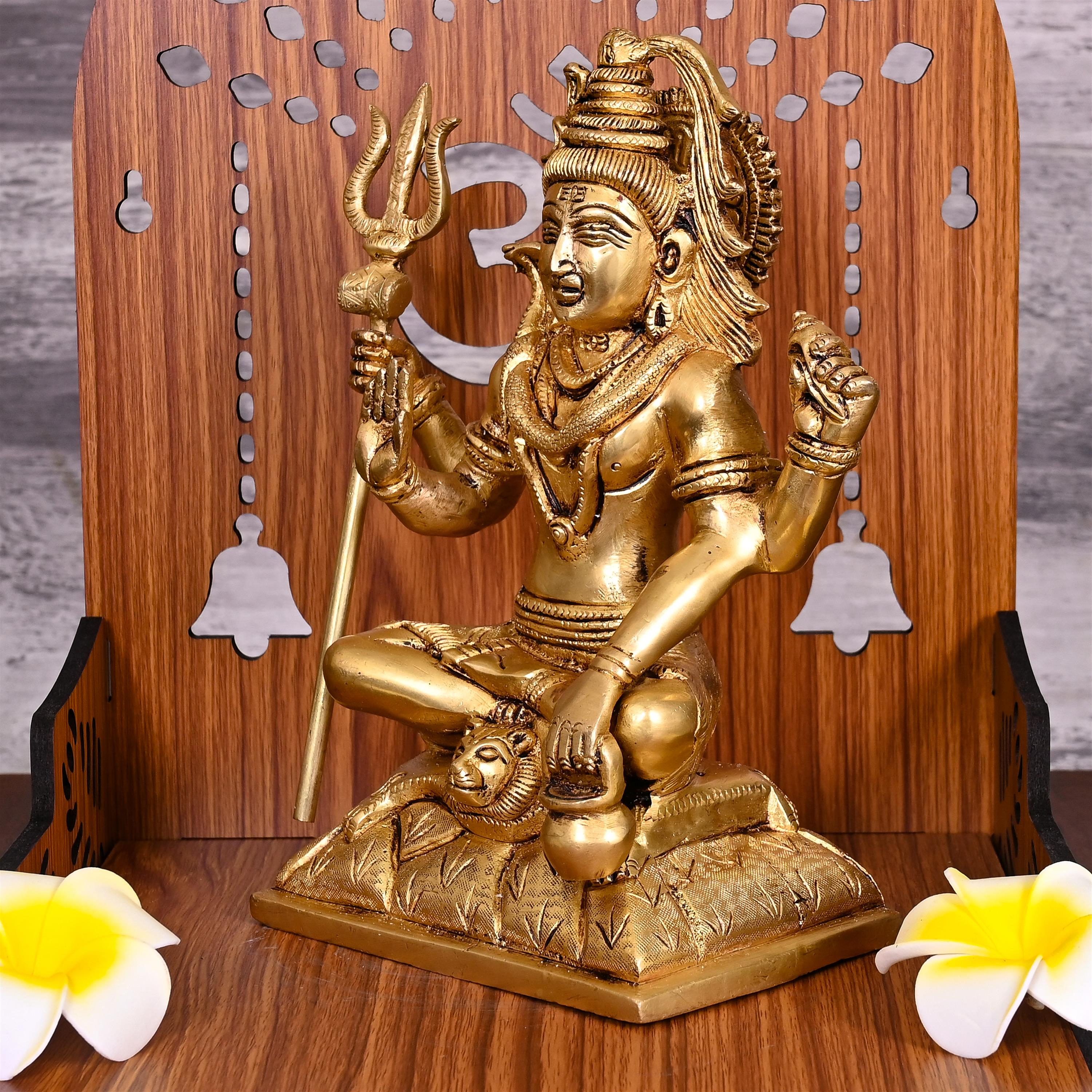 Brass Sitting Lord Shiva Idol Statue (8.5 Inch) Vedansh Craft