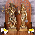 Brass Standing Radha Krishna Idols Set (9.5 Inch) Vedansh Craft