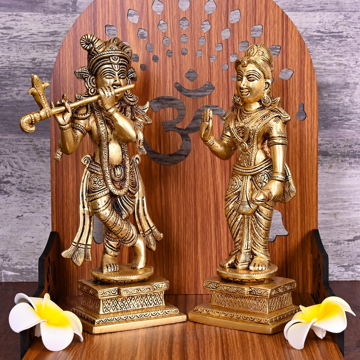 Brass Standing Radha Krishna Idols Set (9.5 Inch) Vedansh Craft