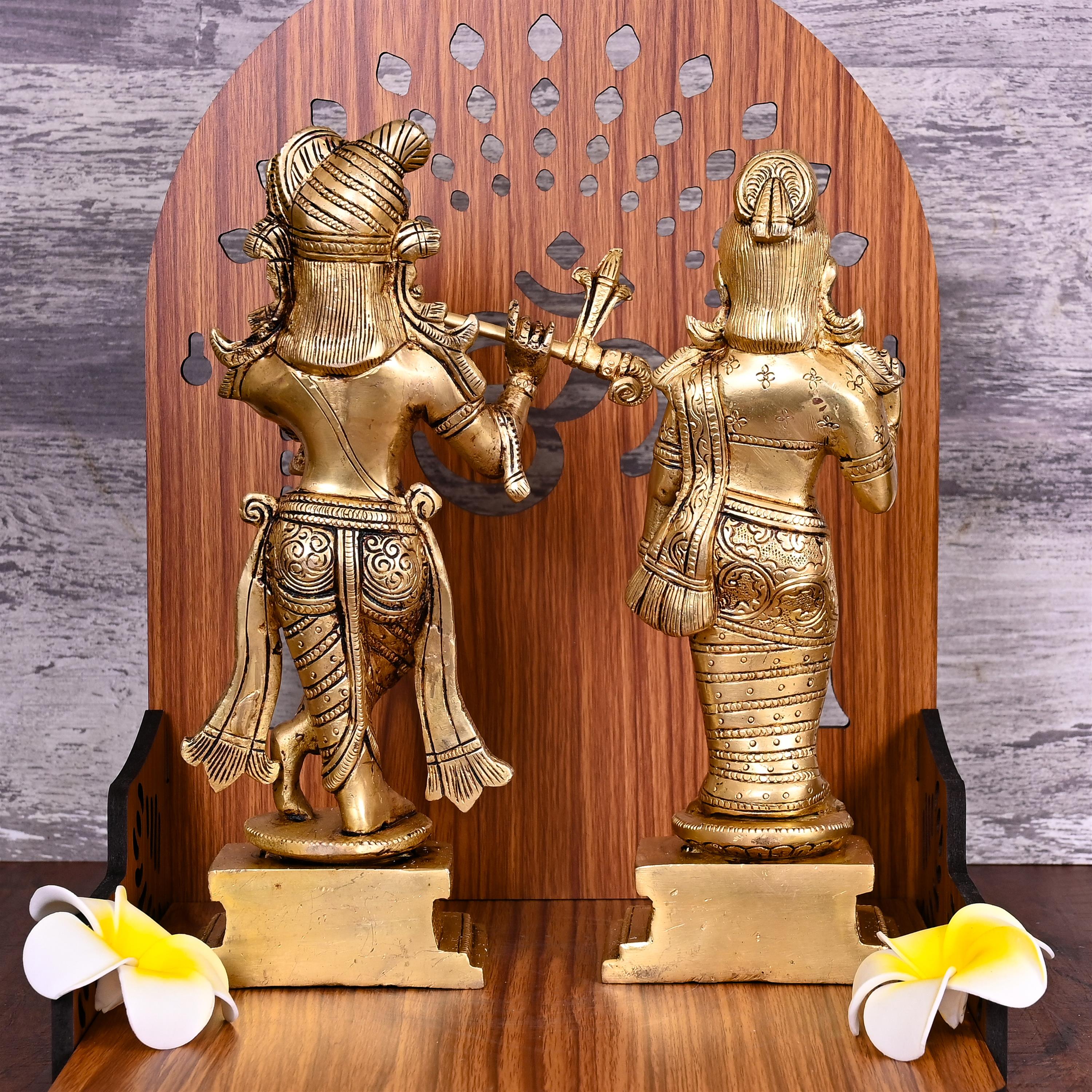 Brass Standing Radha Krishna Idols Set (9.5 Inch) Vedansh Craft