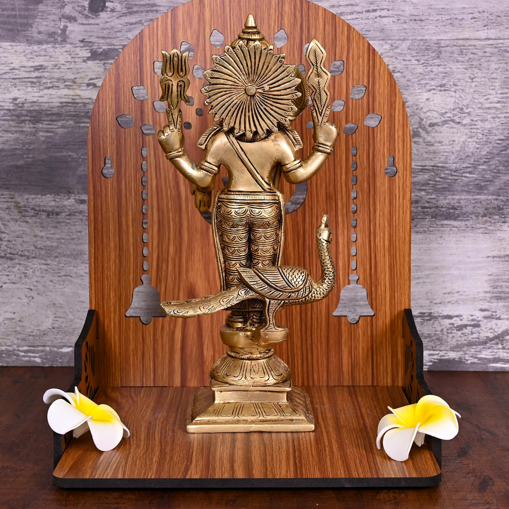 Brass Standing Lord Murugan/Kartikeya Statue (11.5 Inch) Vedansh Craft