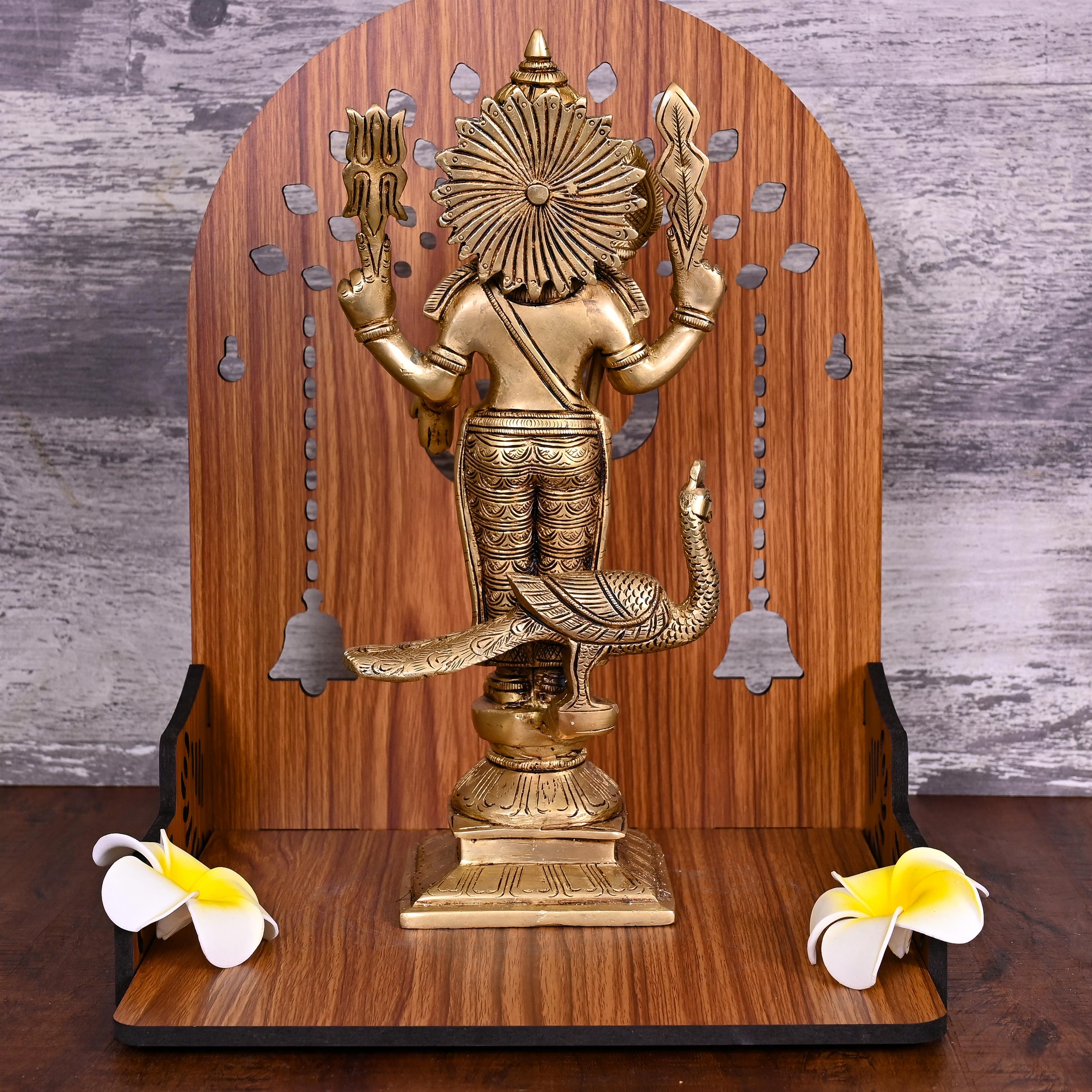 Brass Standing Lord Murugan/Kartikeya Statue (11.5 Inch) Vedansh Craft