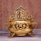 Brass Traditional Ganesha Urli/Floater (7 Inch) Vedansh Craft