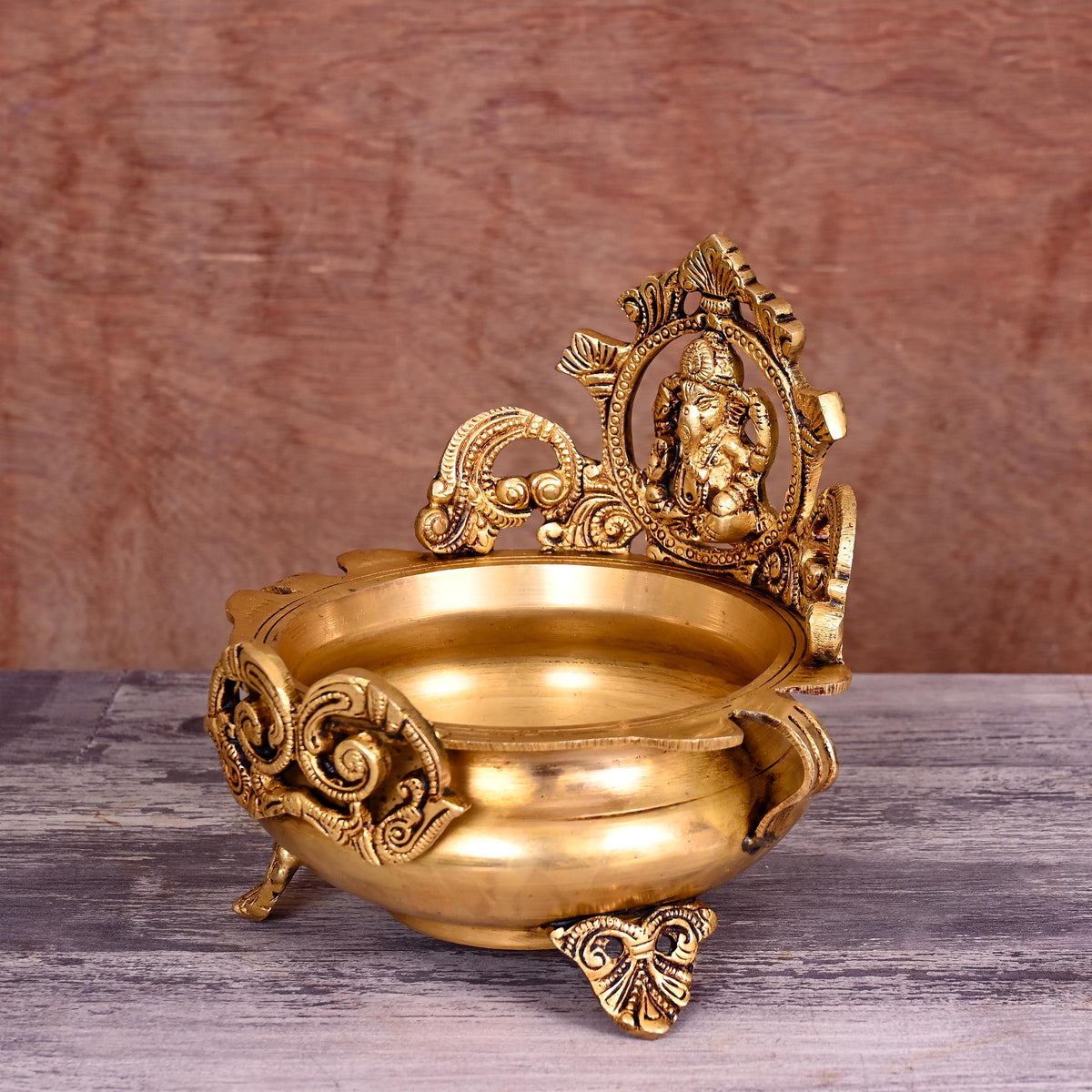 Brass Traditional Ganesha Urli/Floater (7 Inch) Vedansh Craft