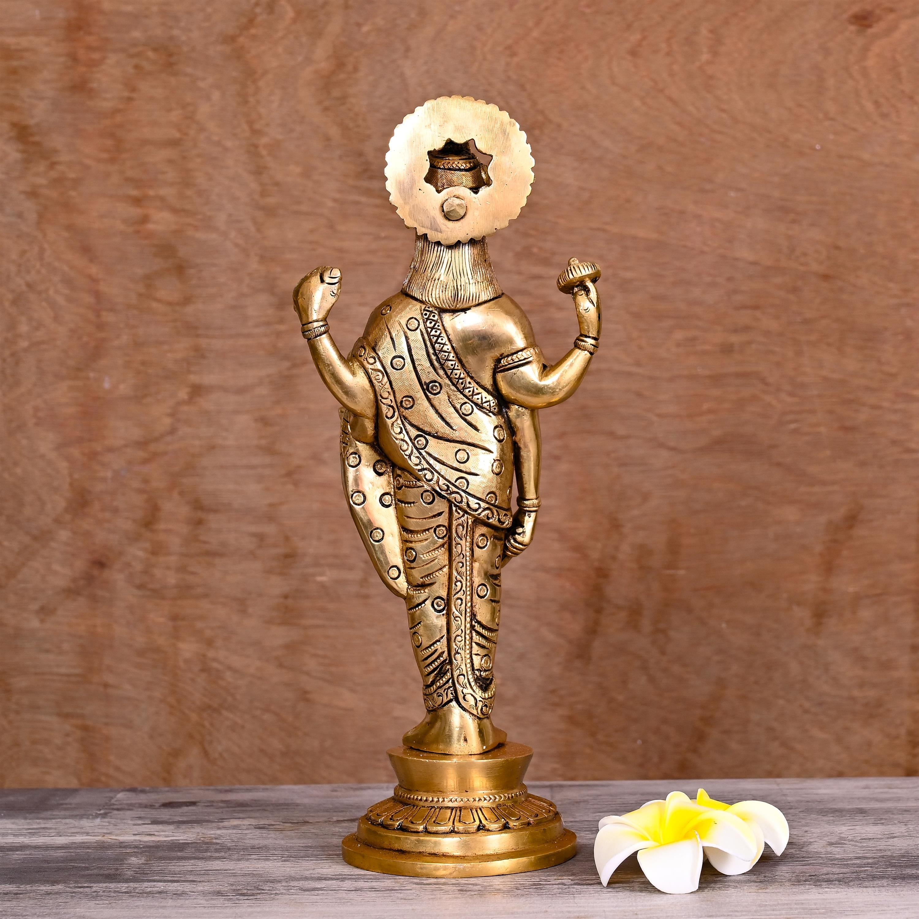 Brass Superfine Lord Dhanvantari Statue (12 Inch) Vedansh Craft