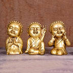 BRASS BABY LAUGHING BUDDHA STATUES (7") Vedansh Craft