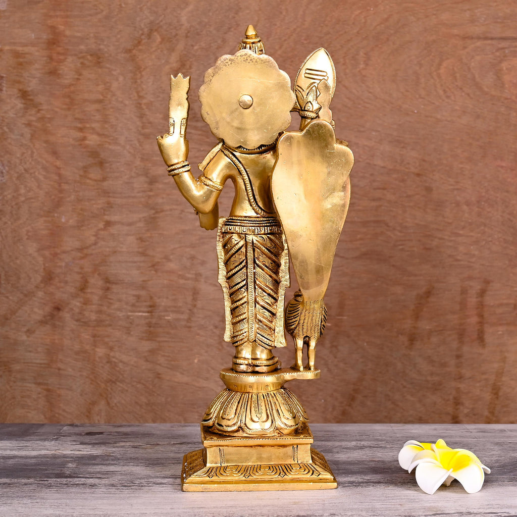 Brass Standing Lord Murugan/Kartikeya Idol (14 Inch) Vedansh Craft
