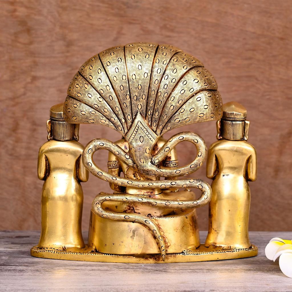 Brass Lord Parshvanatha Swamy Statue (8.5 Inch) Vedansh Craft