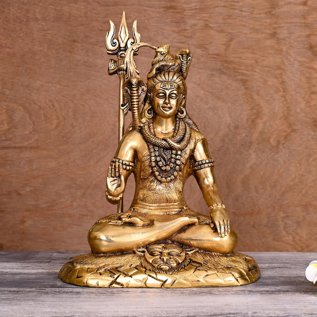Brass Superfine Sitting Lord Shiva Statue (11.5 Inch) Vedansh Craft