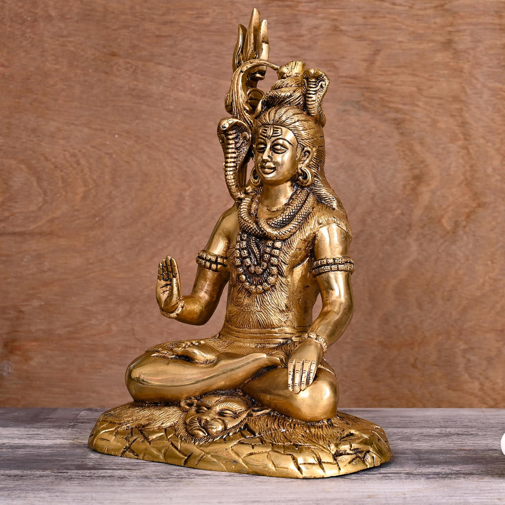 Brass Superfine Sitting Lord Shiva Statue (11.5 Inch) Vedansh Craft