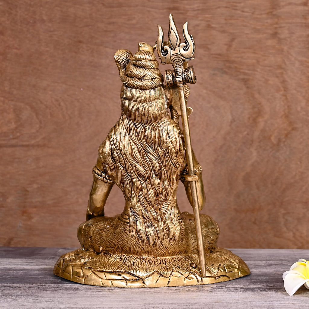 Brass Superfine Sitting Lord Shiva Statue (11.5 Inch) Vedansh Craft