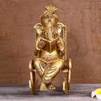 Brass Lord Ganesha Resting On Chair (15.5 Inch) Vedansh Craft