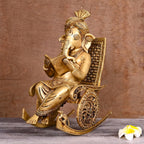 Brass Lord Ganesha Resting On Chair (15.5 Inch) Vedansh Craft