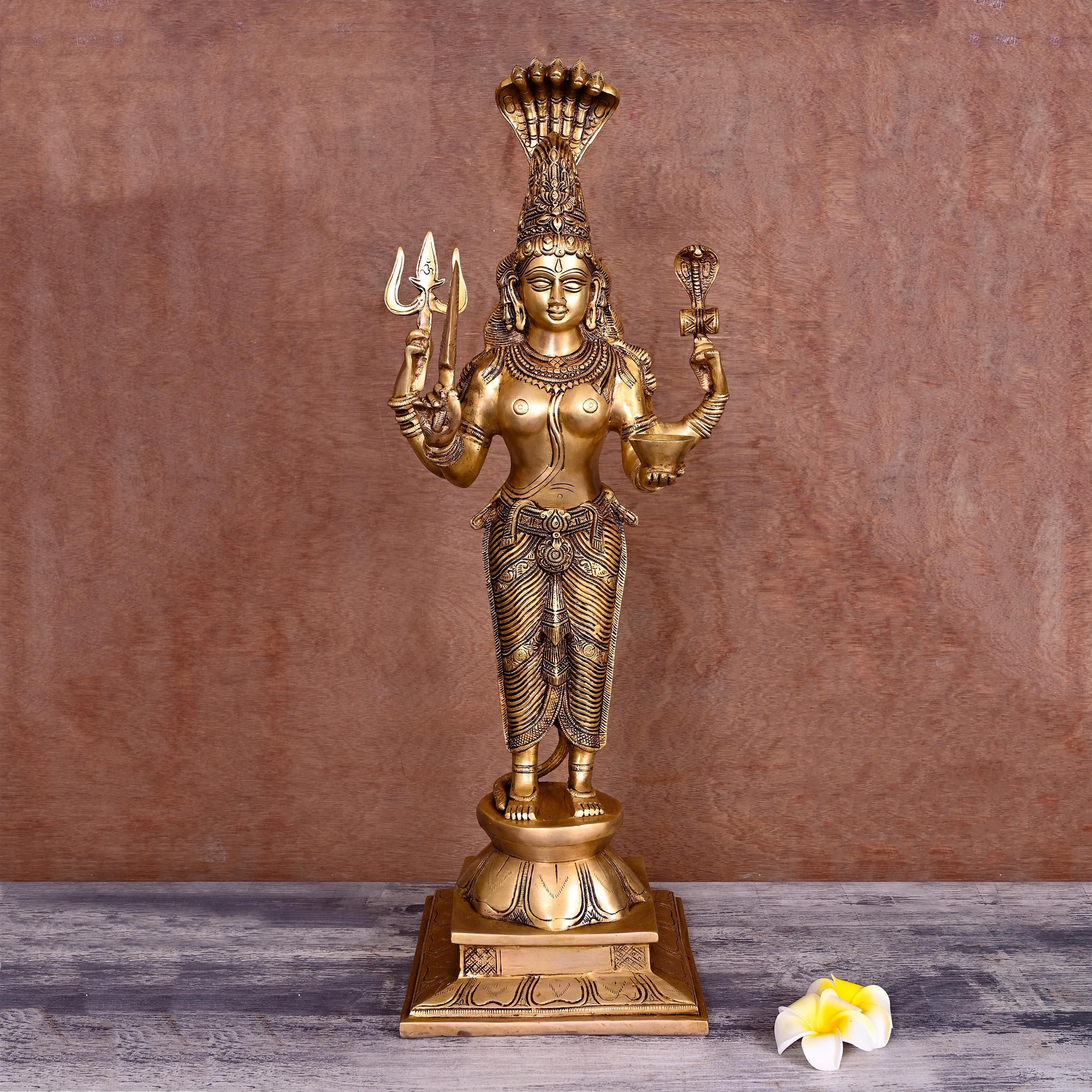 Brass Standing Karumari Amman Superfine Statue (25 Inch) Vedansh Craft