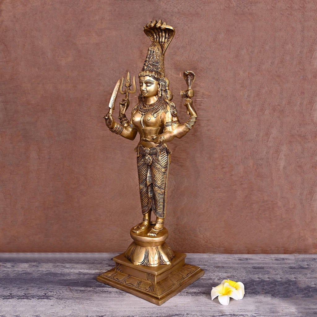 Brass Standing Karumari Amman Superfine Statue (25 Inch) Vedansh Craft