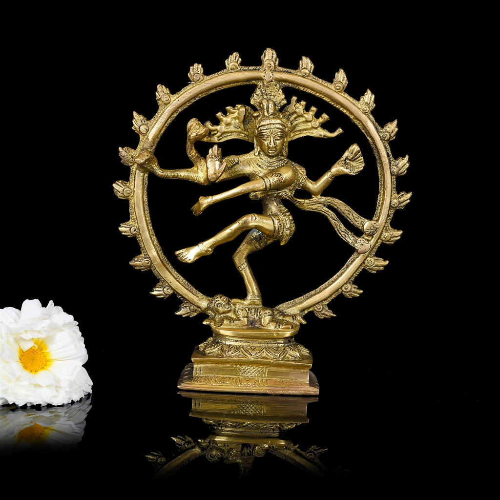 Brass Nataraja Dancing Shiva Idol (6 Inch) Vedansh Craft