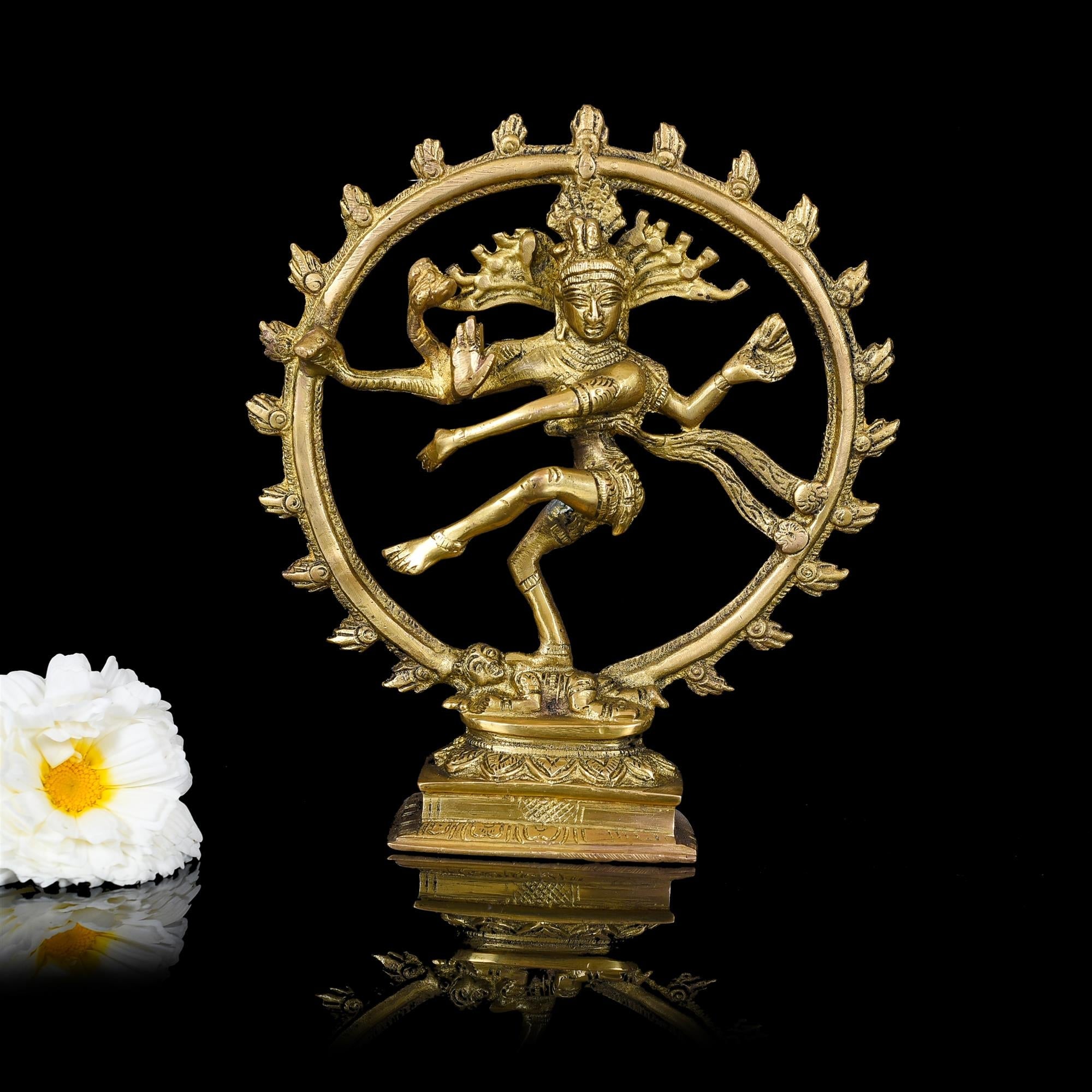 Brass Nataraja Dancing Shiva Idol (6 Inch) Vedansh Craft