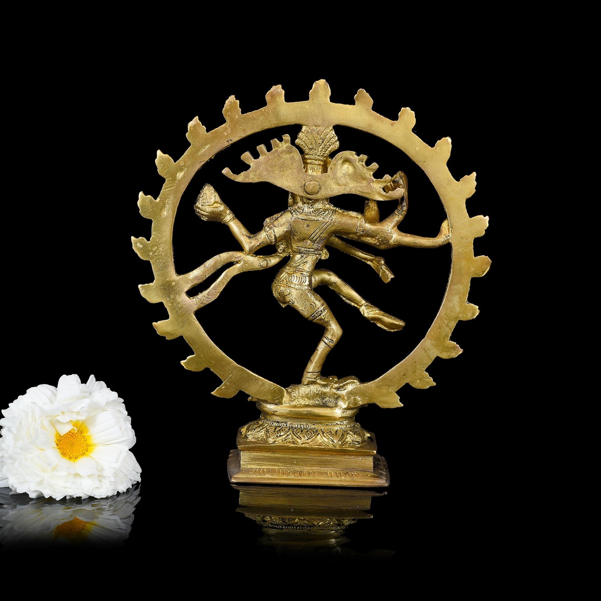 Brass Nataraja Dancing Shiva Idol (6 Inch) Vedansh Craft