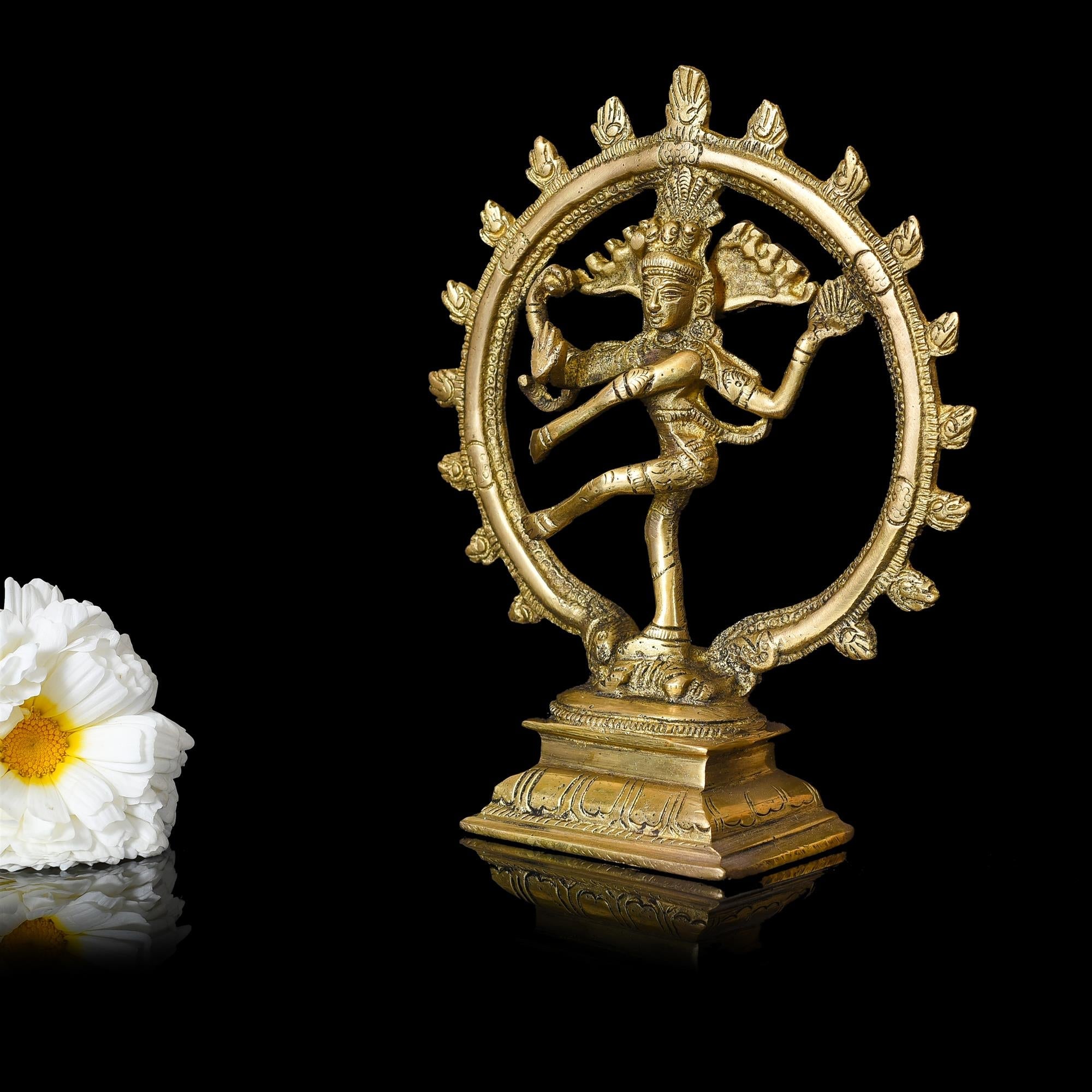 Brass Nataraja Dancing Shiva Idol (6 Inch) Vedansh Craft