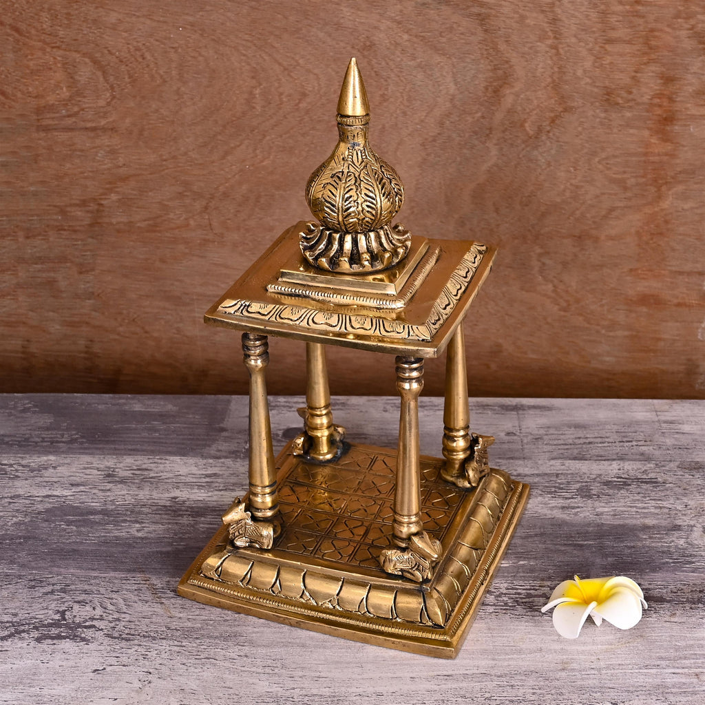 Brass Handcarved Temple (12.5 Inch) Vedansh Craft
