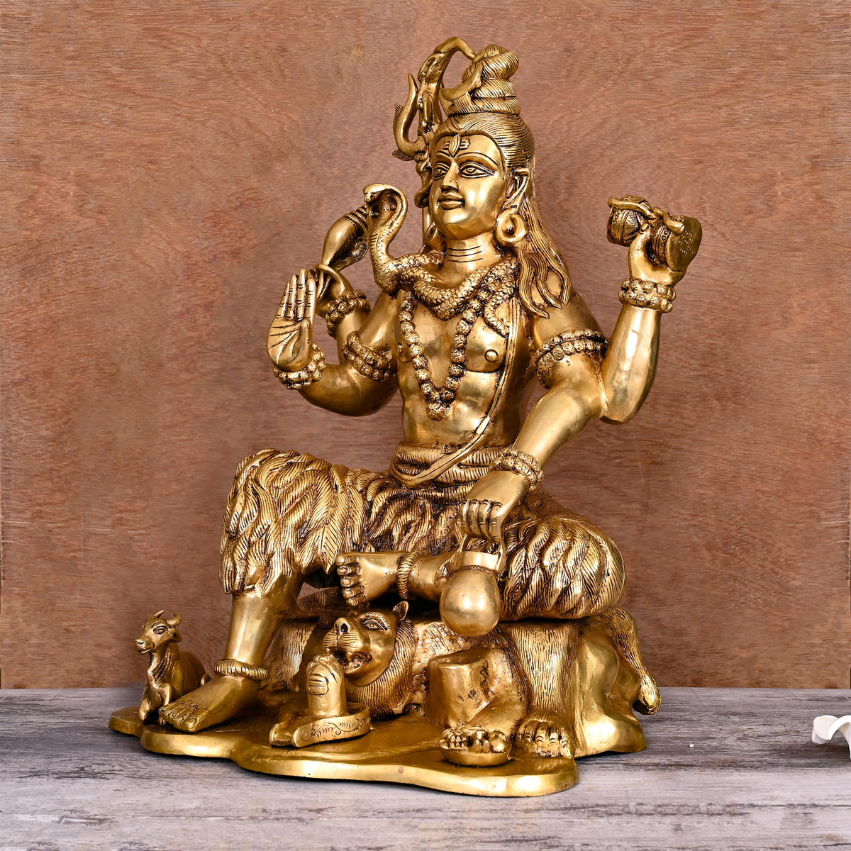 Brass Superfine Lord Shiva Sitting Statue (18.5 Inch) Vedansh Craft