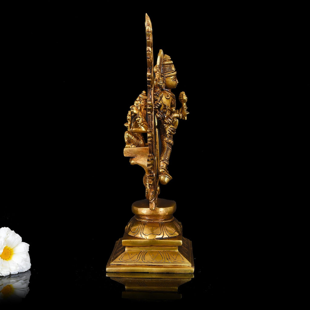 Brass Superfine Vishnu Narasimha Chakratalwar Statue (13.5 Inch) Vedansh Craft