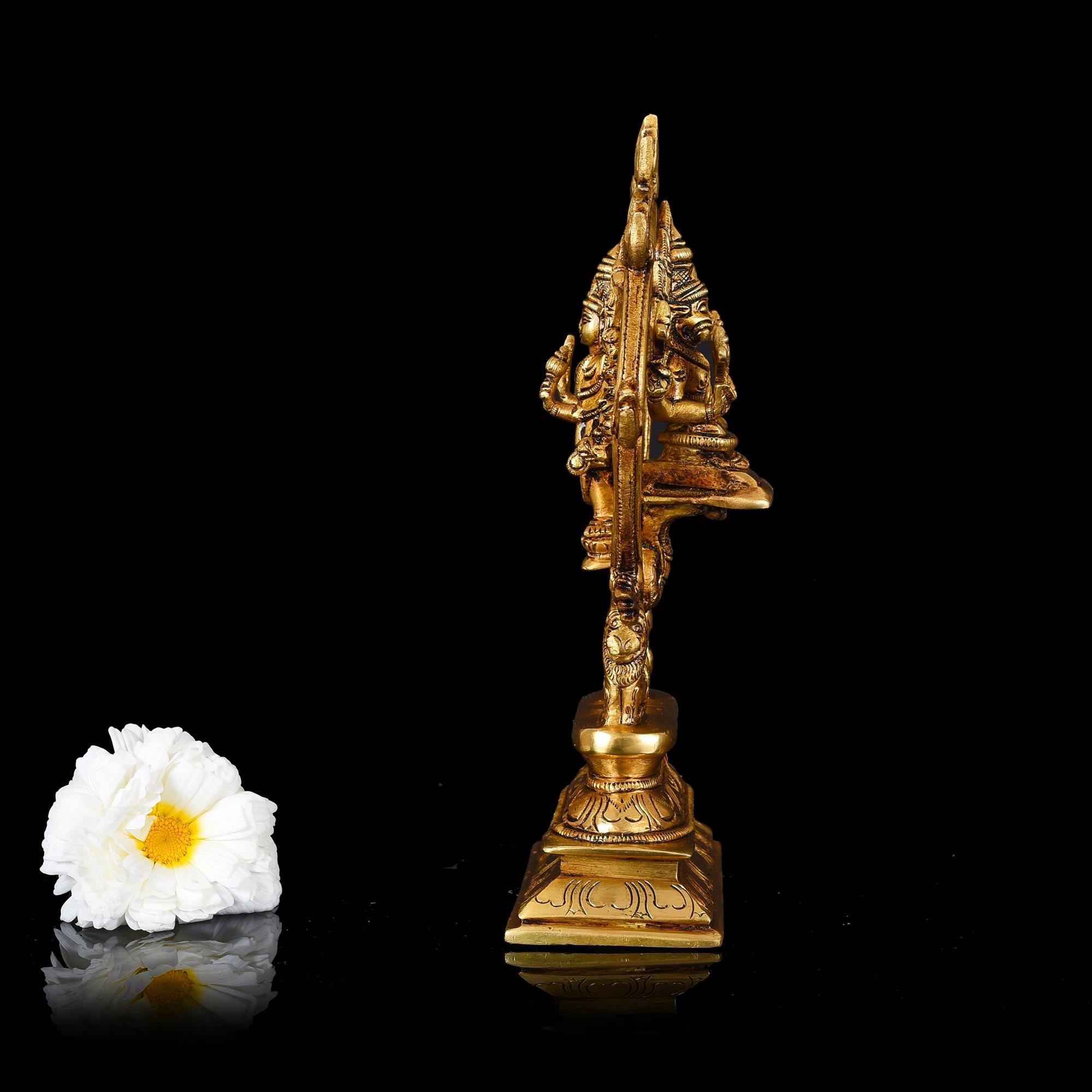 Brass Superfine Vishnu Narasimha Chakratalwar Statue (9.5 Inch) Vedansh Craft