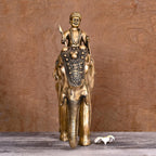 Brass Lord Indra On Elephant Airavata Statue (25 Inch) Vedansh Craft