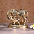 Brass Kamdhenu Cow With Calf Idol (4.5 Inch) Vedansh Craft