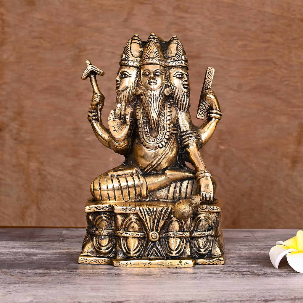 Brass Lord Brahma Statue (8.2 Inch) Vedansh Craft