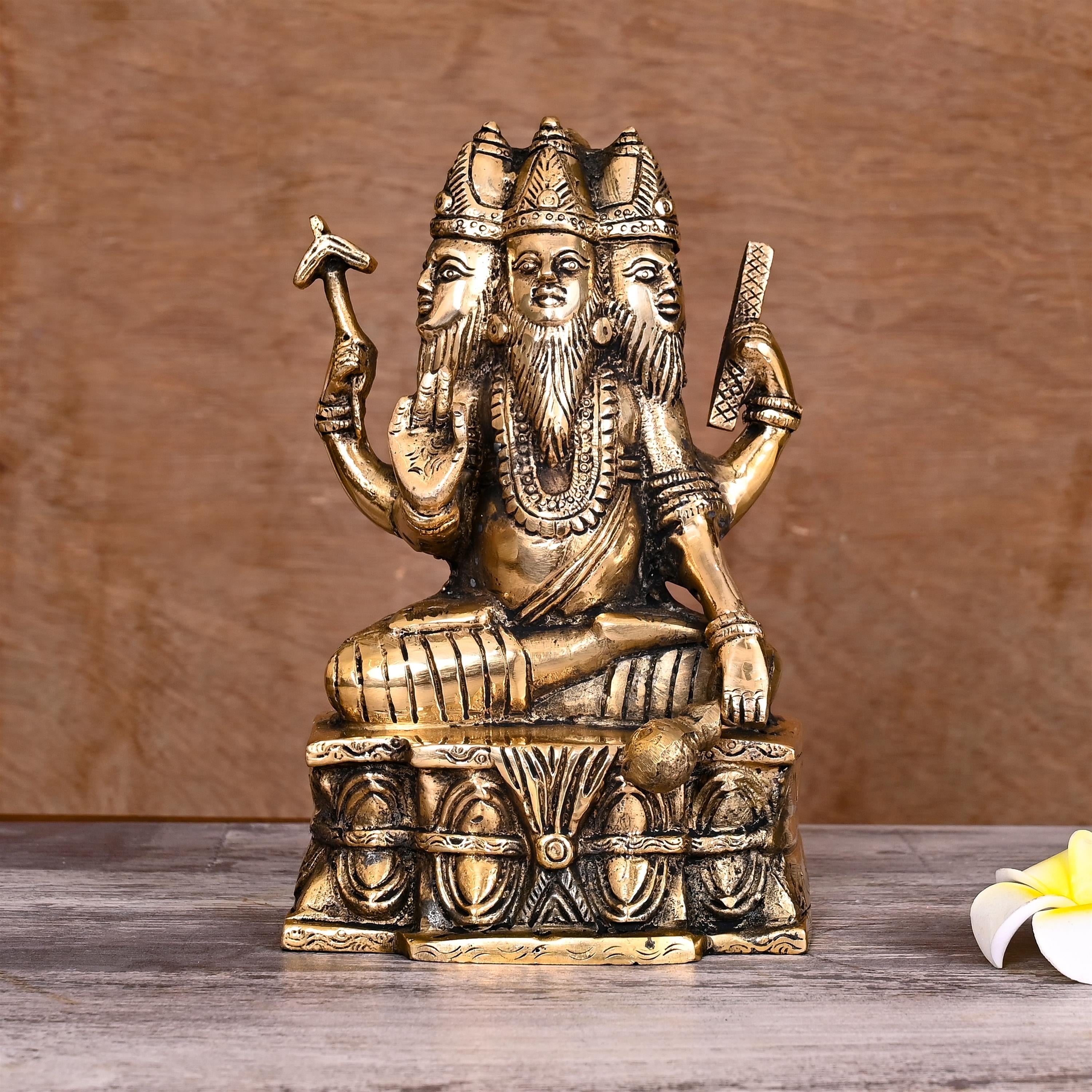 Brass Lord Brahma Statue (8.2 Inch) Vedansh Craft