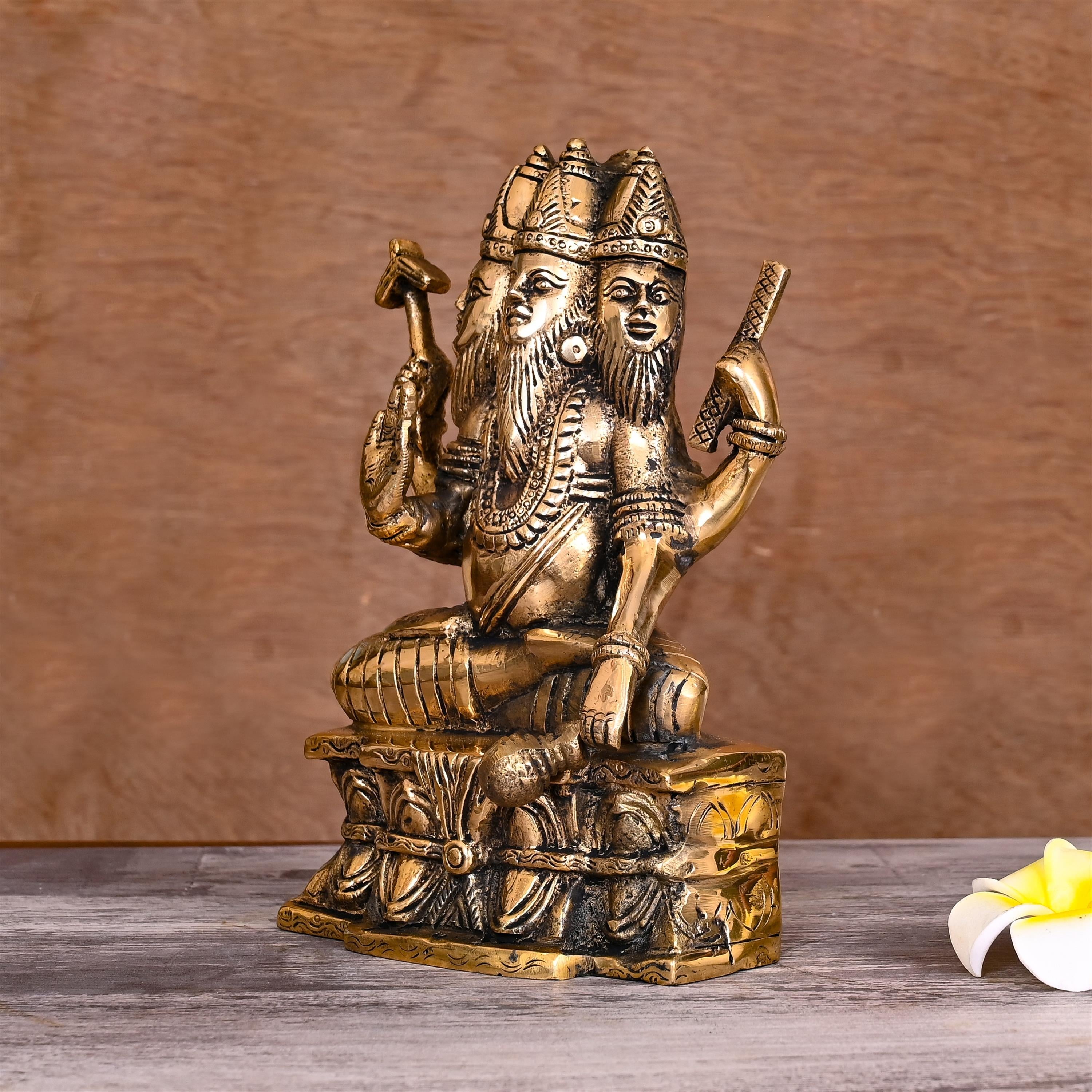 Brass Lord Brahma Statue (8.2 Inch) Vedansh Craft