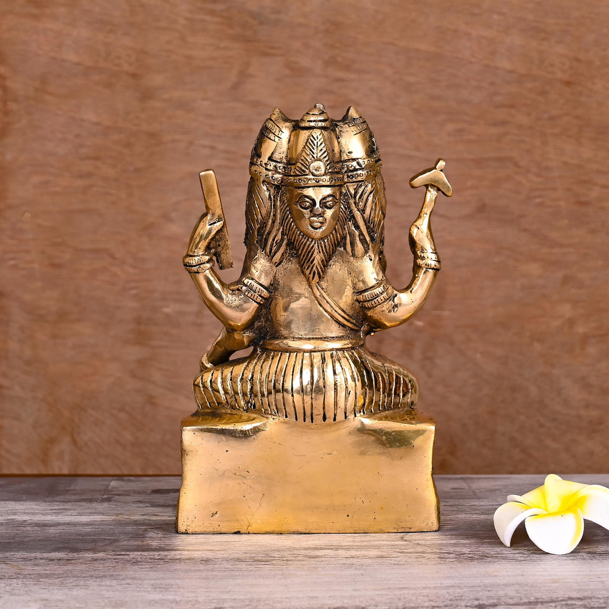 Brass Lord Brahma Statue (8.2 Inch) Vedansh Craft