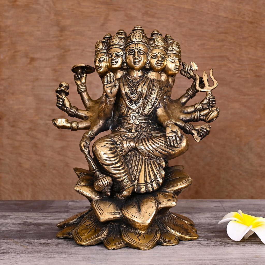 Brass Goddess Gayatri Devi Idol (9 Inch) Vedansh Craft