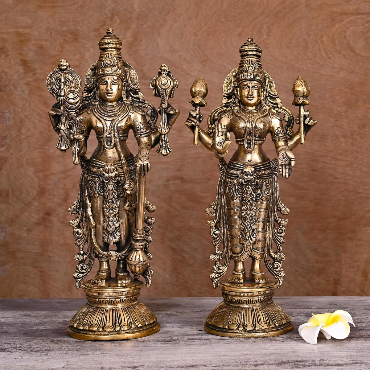 Brass Standing Vishnu Lakshmi Set (13 Inch) Vedansh Craft