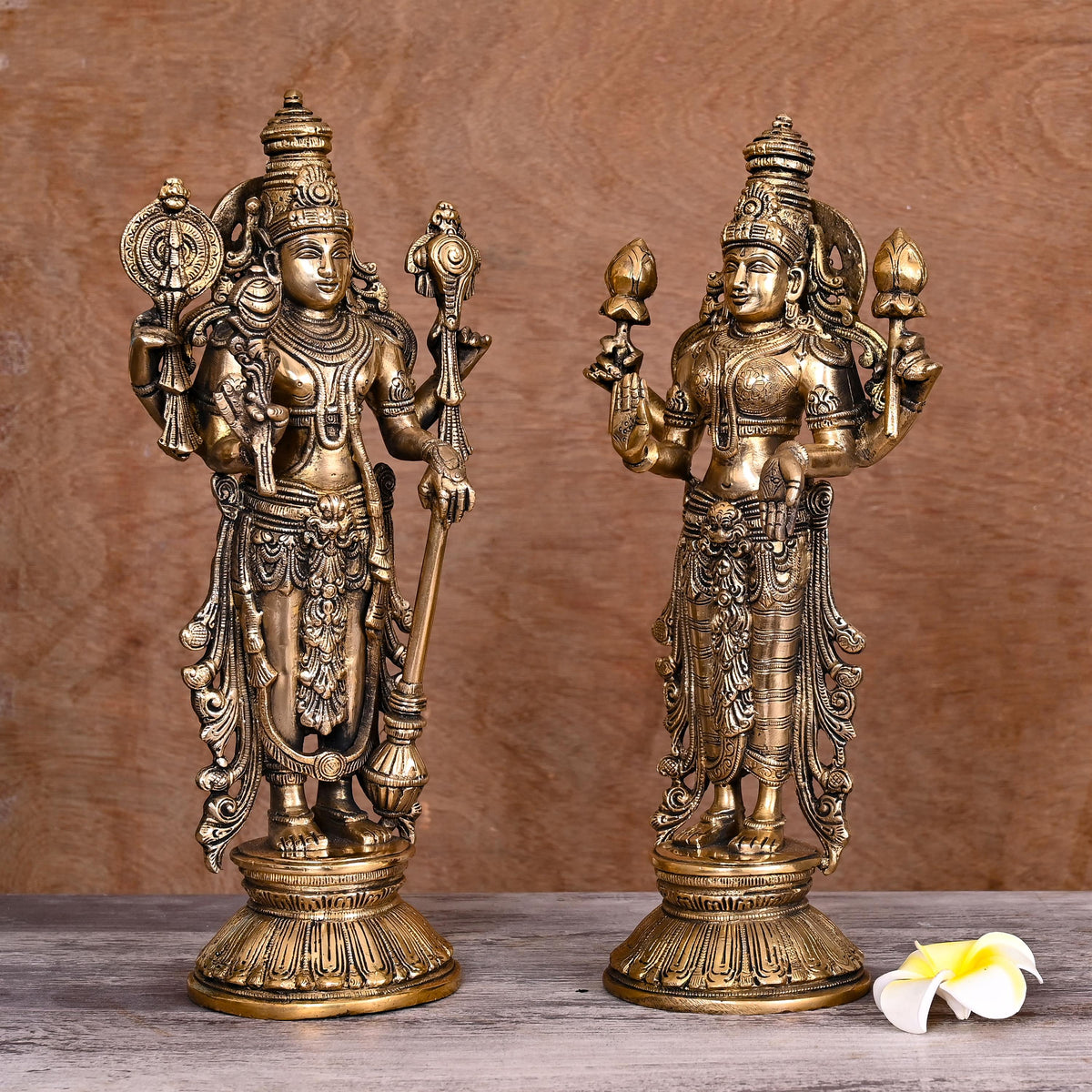 Brass Standing Vishnu Lakshmi Set (13 Inch) Vedansh Craft