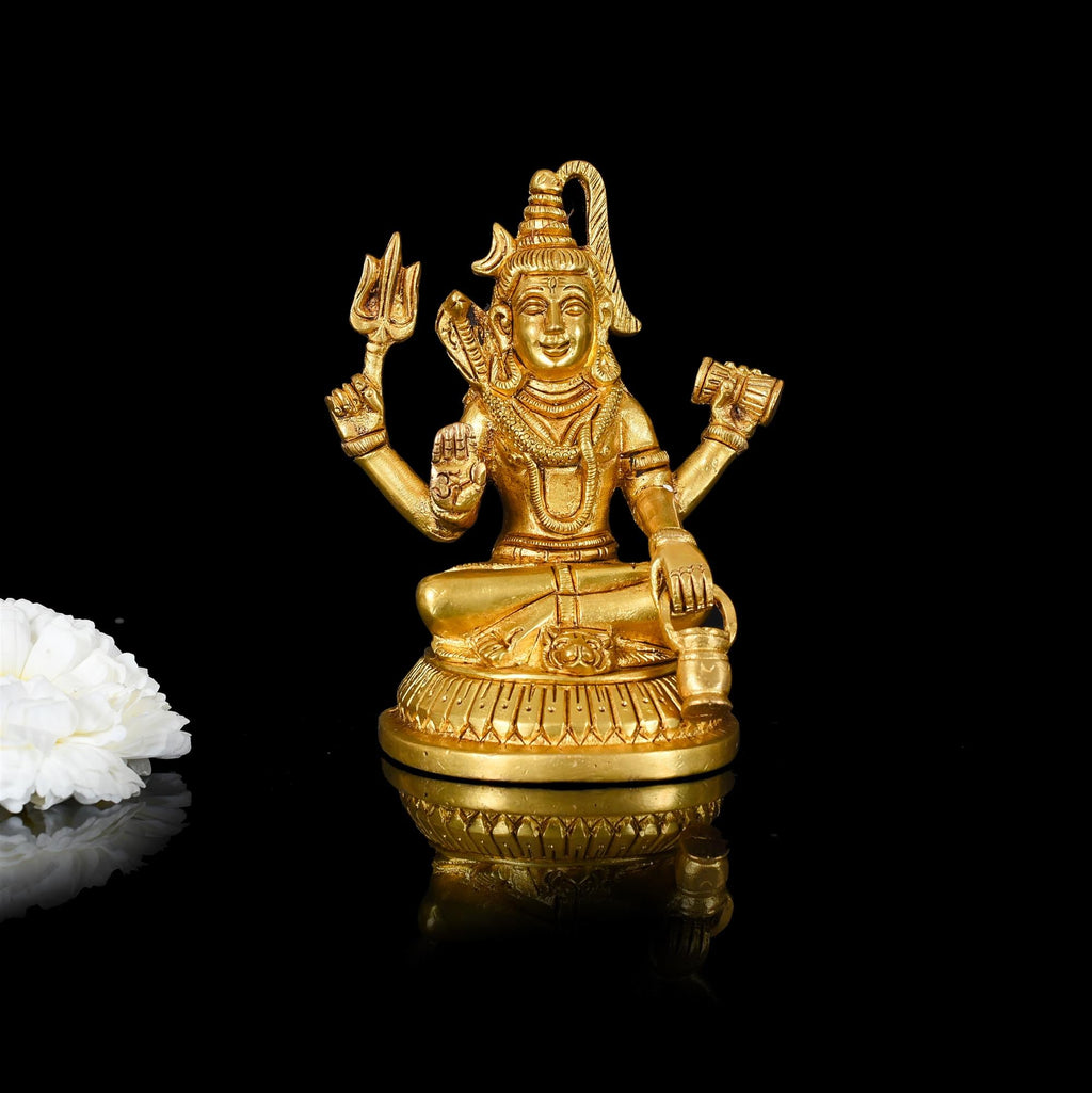 Brass Sitting Lord Shiva Idol (5 Inch) Vedansh Craft