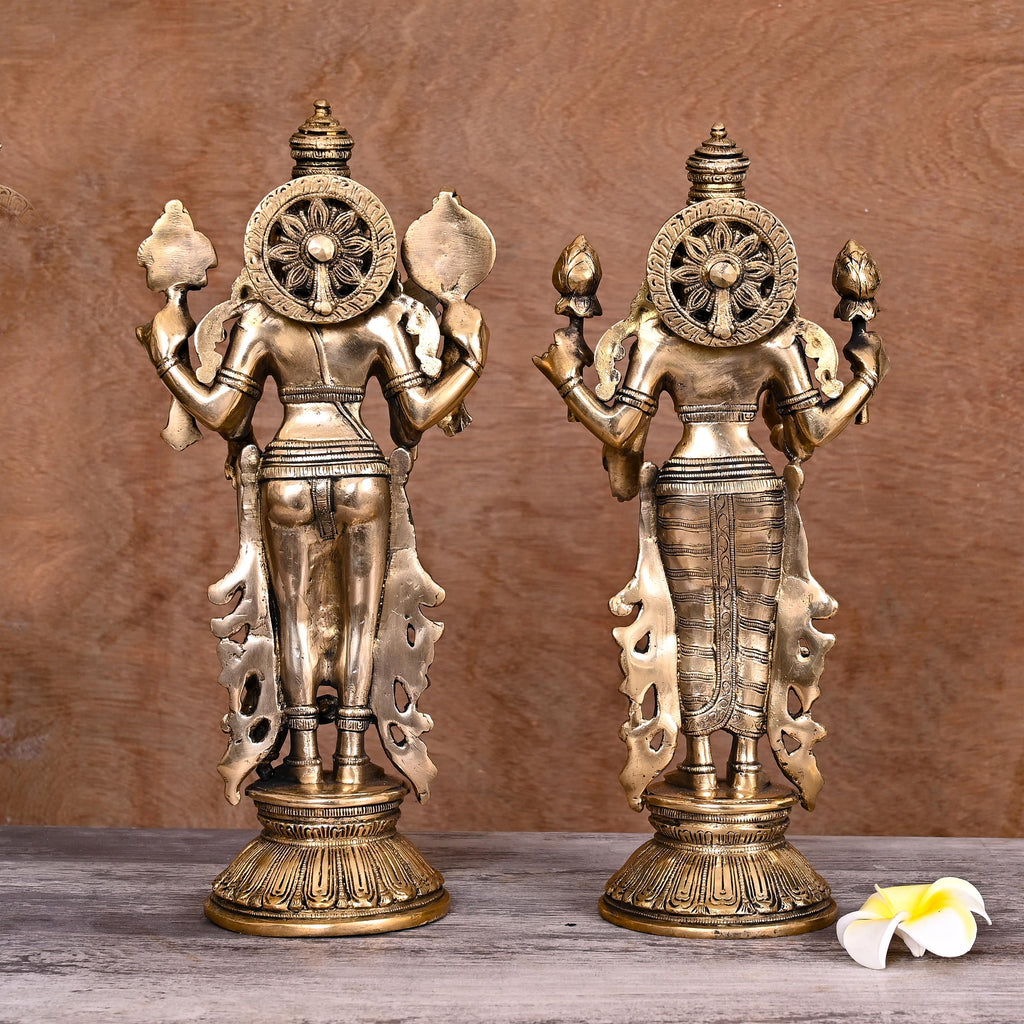 Brass Standing Vishnu Lakshmi Set (13 Inch) Vedansh Craft