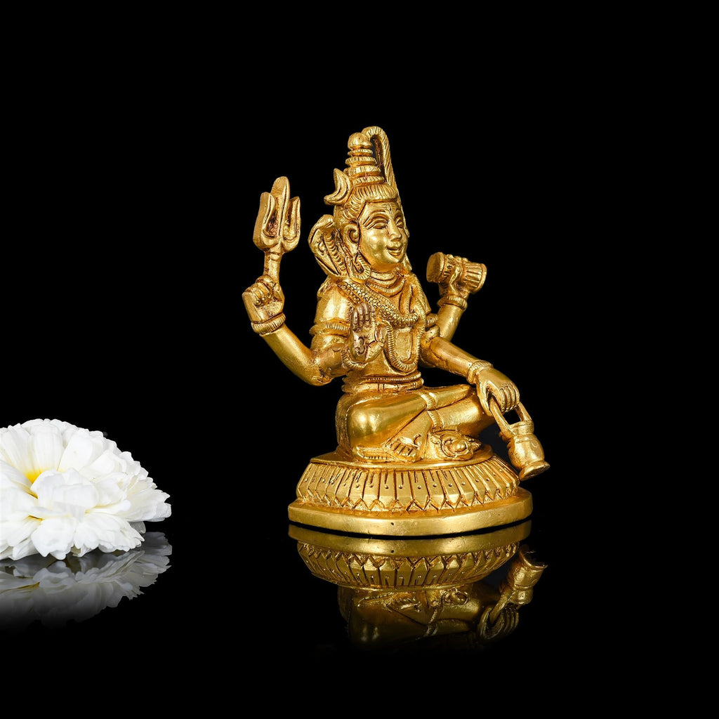 Brass Sitting Lord Shiva Idol (5 Inch) Vedansh Craft