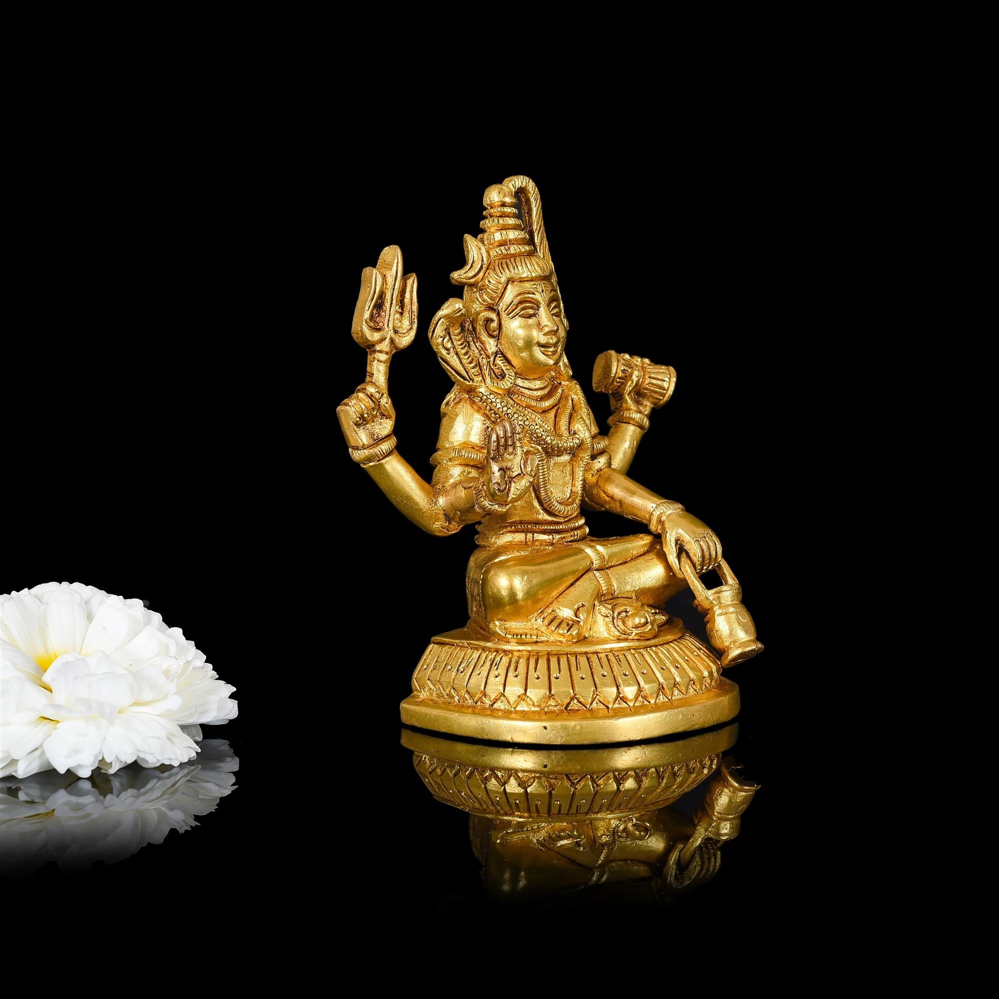 Brass Sitting Lord Shiva Idol (5 Inch) Vedansh Craft