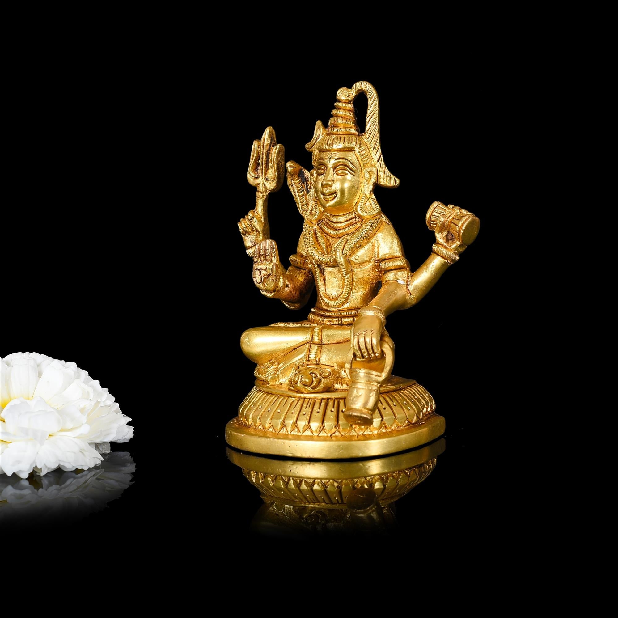 Brass Sitting Lord Shiva Idol (5 Inch) Vedansh Craft