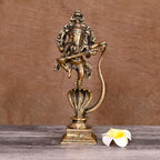 BRASS LORD DANCING GANESHA ON SNAKE (10.5") Vedansh Craft