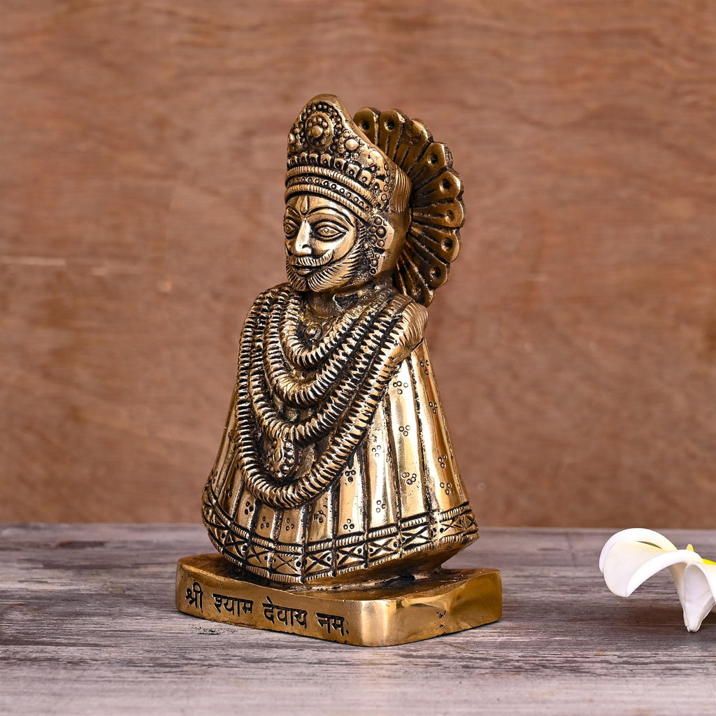 Brass Lord Khatu Shyam Idol (6 Inch) Vedansh Craft