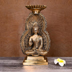 Brass Gautam Buddha Candle Holder (11.8 Inch) Vedansh Craft
