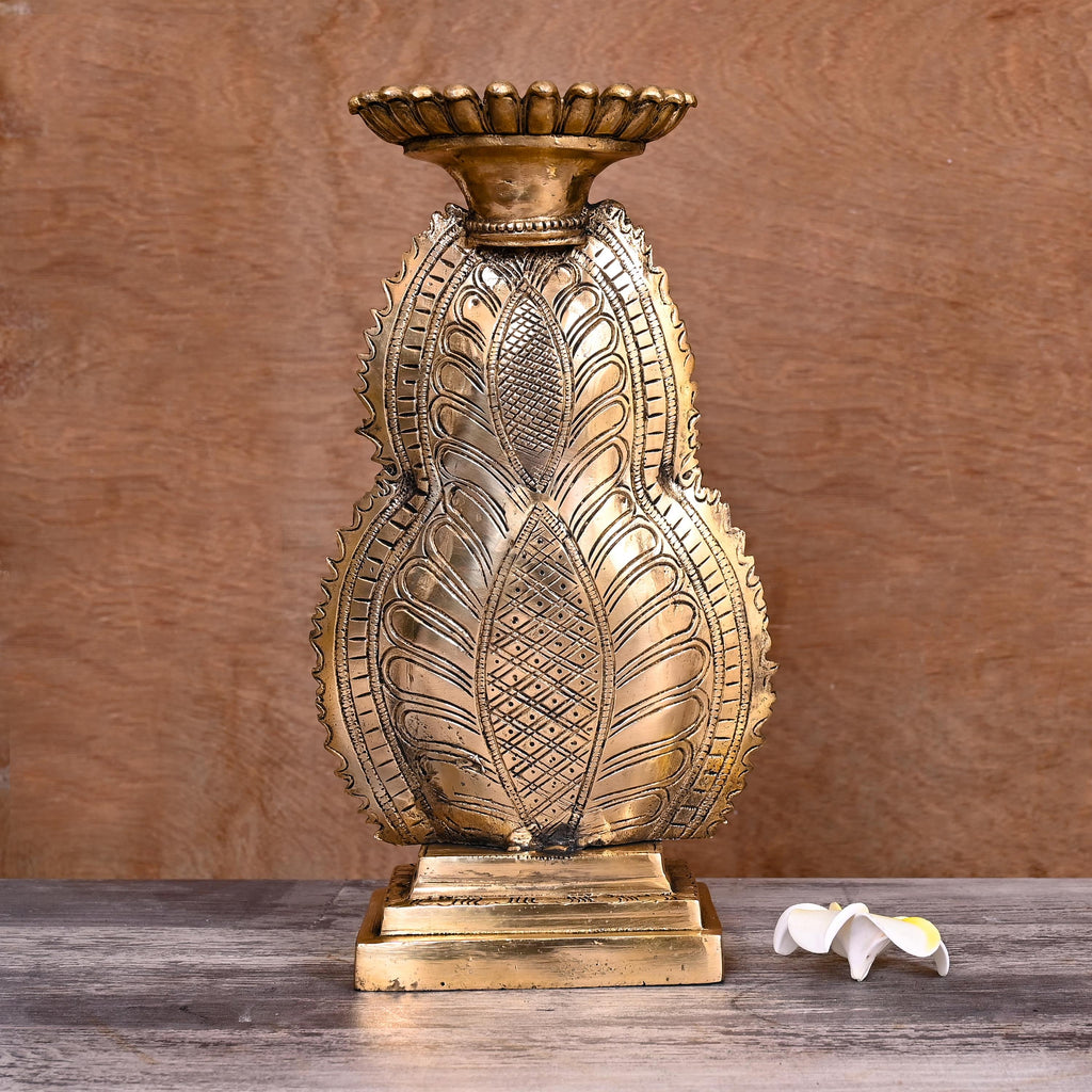 Brass Gautam Buddha Candle Holder (11.8 Inch) Vedansh Craft