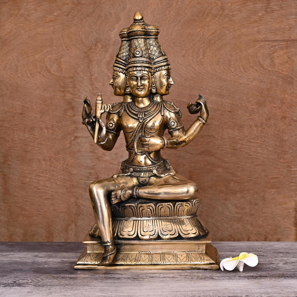 Brass Lord Brahma Statue (16 Inch) Vedansh Craft