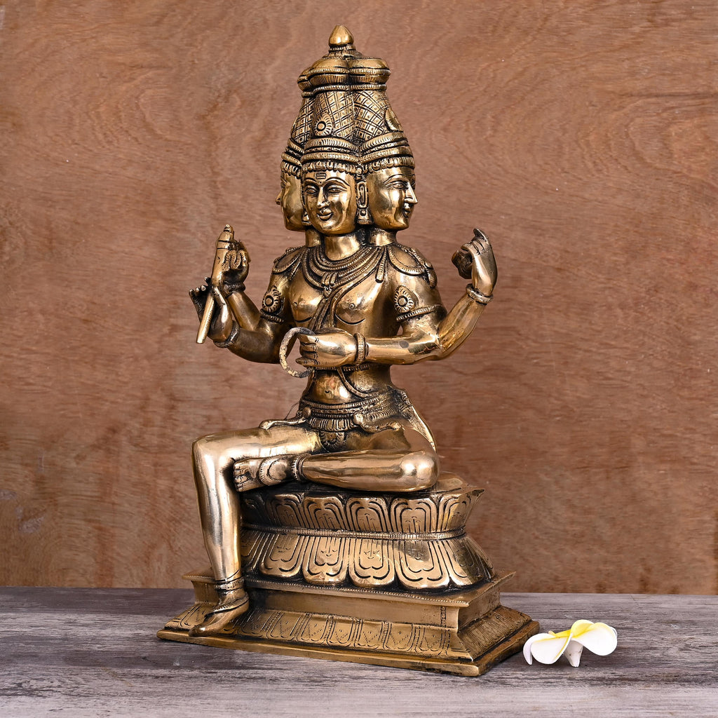 Brass Lord Brahma Statue (16 Inch) Vedansh Craft