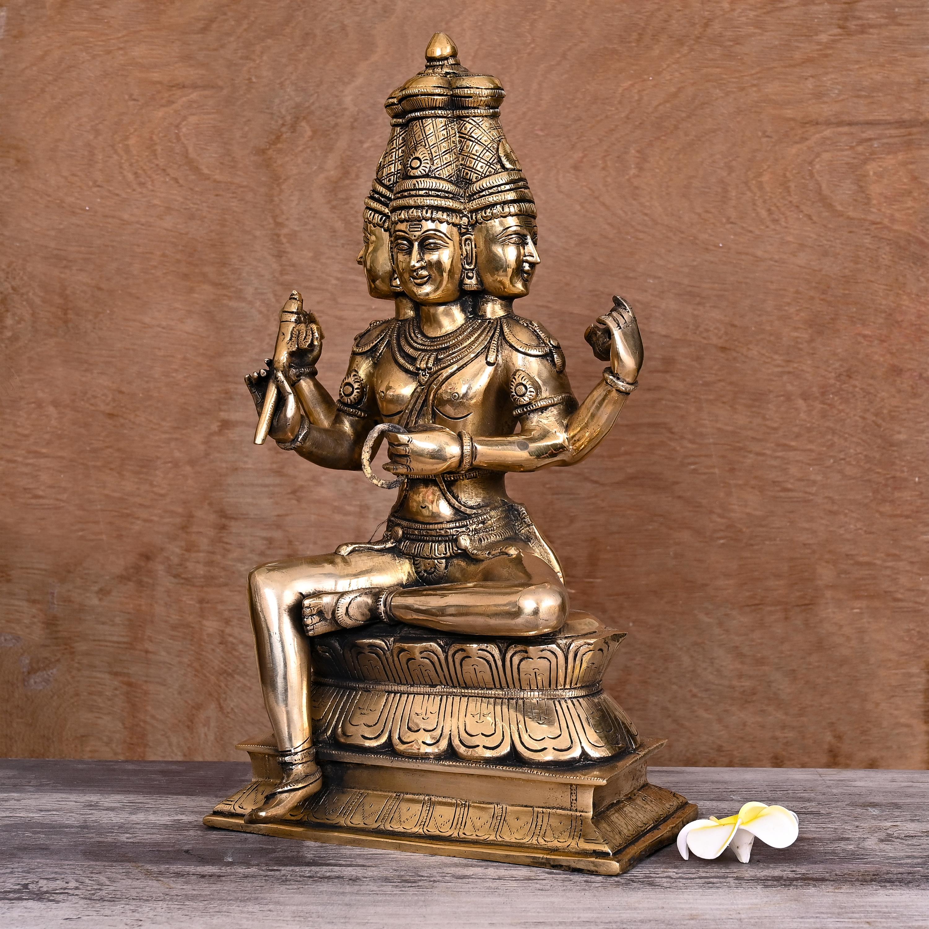 Brass Lord Brahma Statue (16 Inch) Vedansh Craft